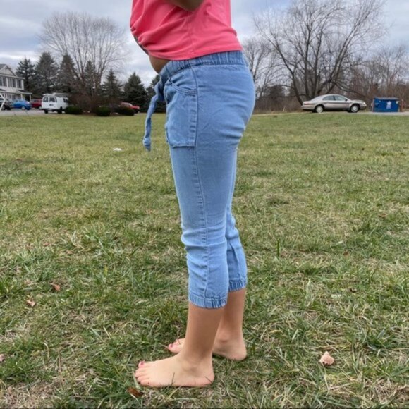 Zara Girls | Blue Paperbag Chambray Pants | Size 5 - Picture 5 of 12